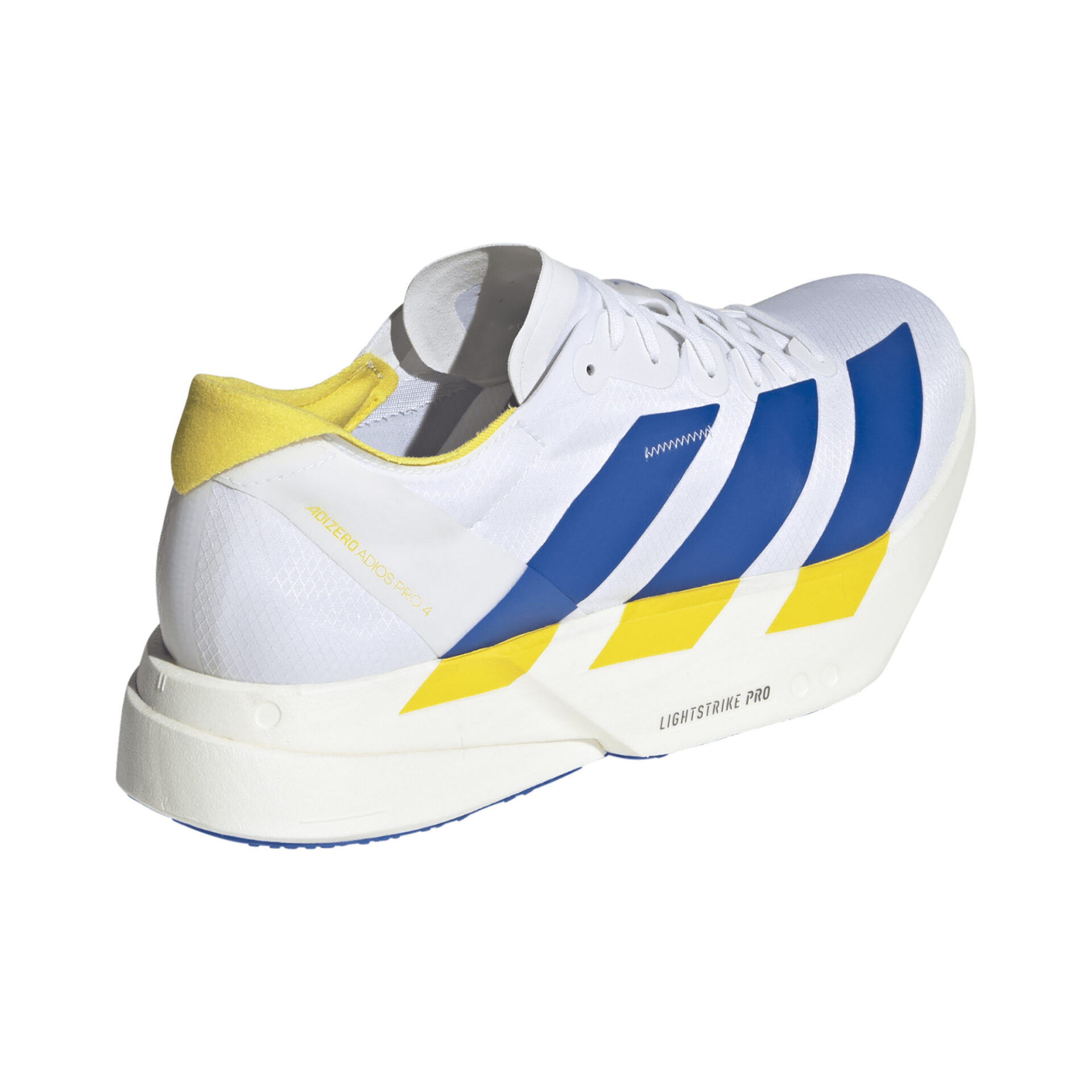 Adidas Men's Adizero Adios Pro 4 - Ftwr White/Blue/Yellow - Image 4