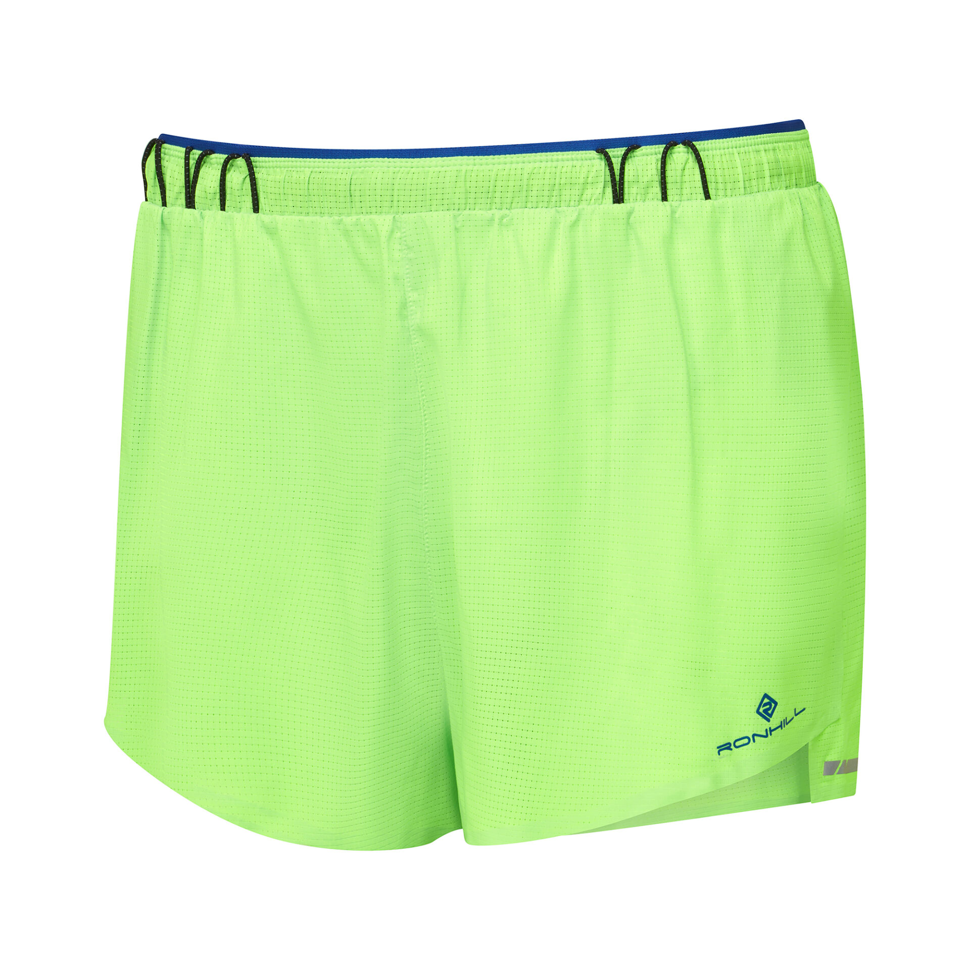 Ronhill Men's Tech Race Short - Fluo Green/Dark Cobalt