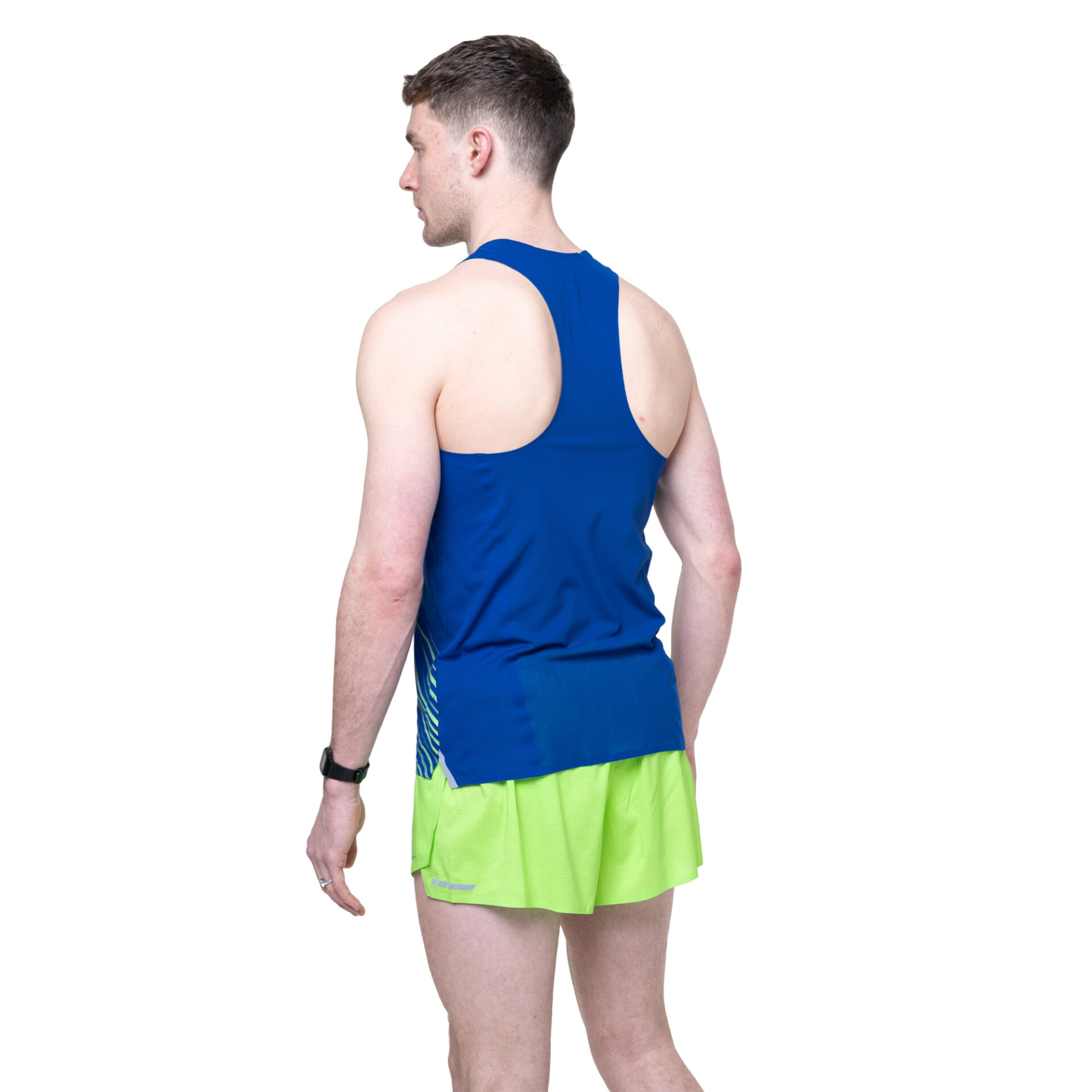 Ronhill Men's Tech Race Short - Fluo Green/Dark Cobalt - Image 5