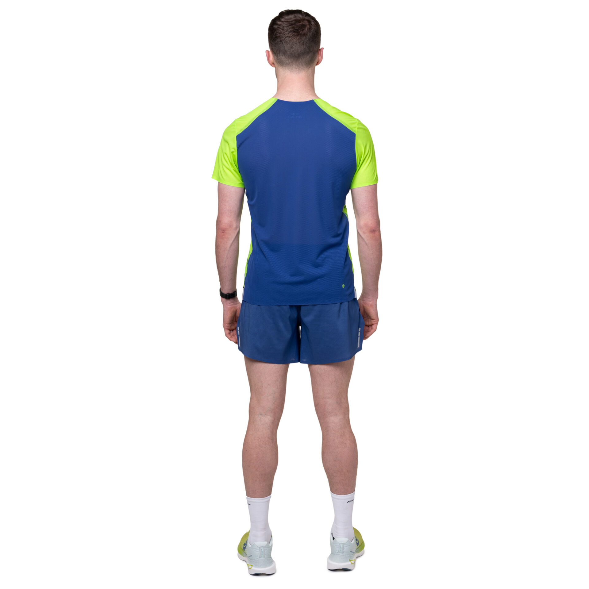 Ronhill Men's Tech Race S/S Tee - Fluo Green/Dark Cobalt - Image 5