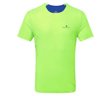 Ronhill Men's Tech Race S/S Tee - Fluo Green/Dark Cobalt