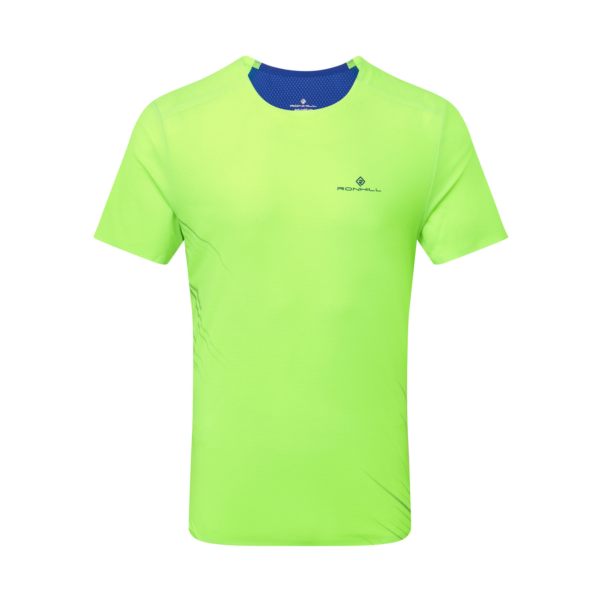 Ronhill Men's Tech Race S/S Tee - Fluo Green/Dark Cobalt