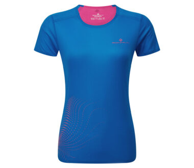 Ronhill Women's Tech Race S/S Tee - Classic Blue/Exuberance