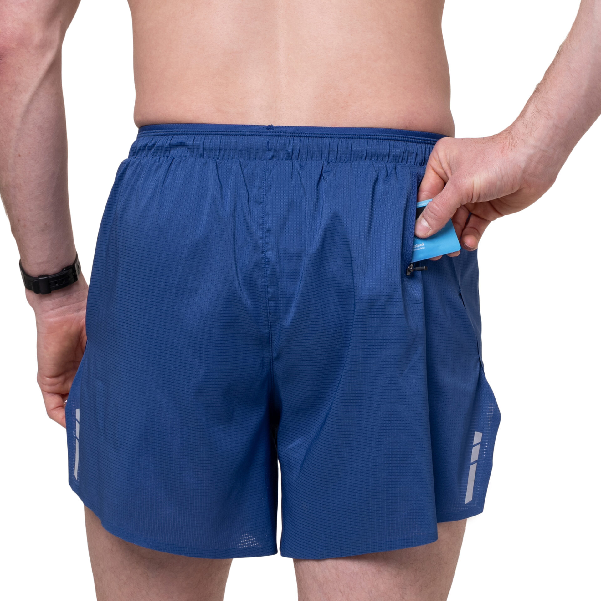 Ronhill Men's Tech Race 5" Short - Dark Cobalt/Fluo Green - Image 5