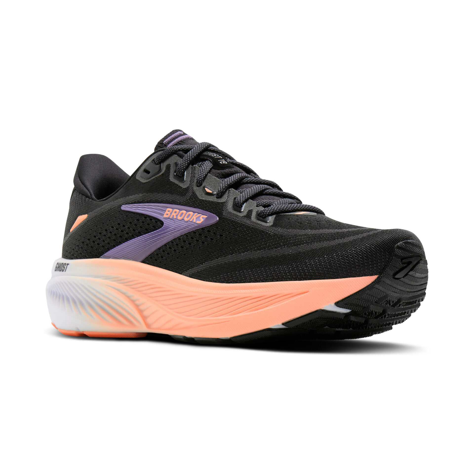 Brooks Women's Ghost 18 - Black/Mulled Grape/Peach - Image 3