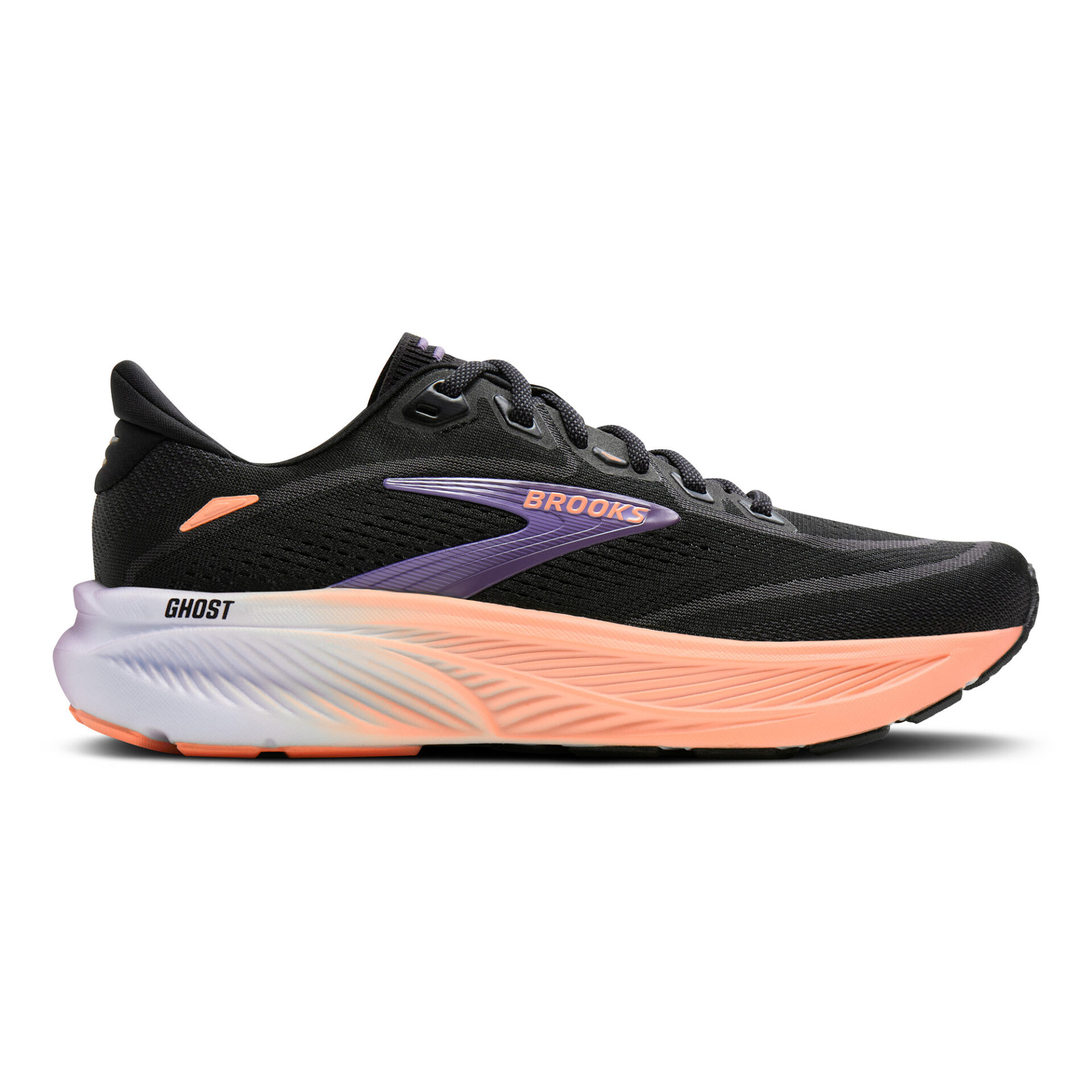 Brooks Women's Ghost 18 - Black/Mulled Grape/Peach