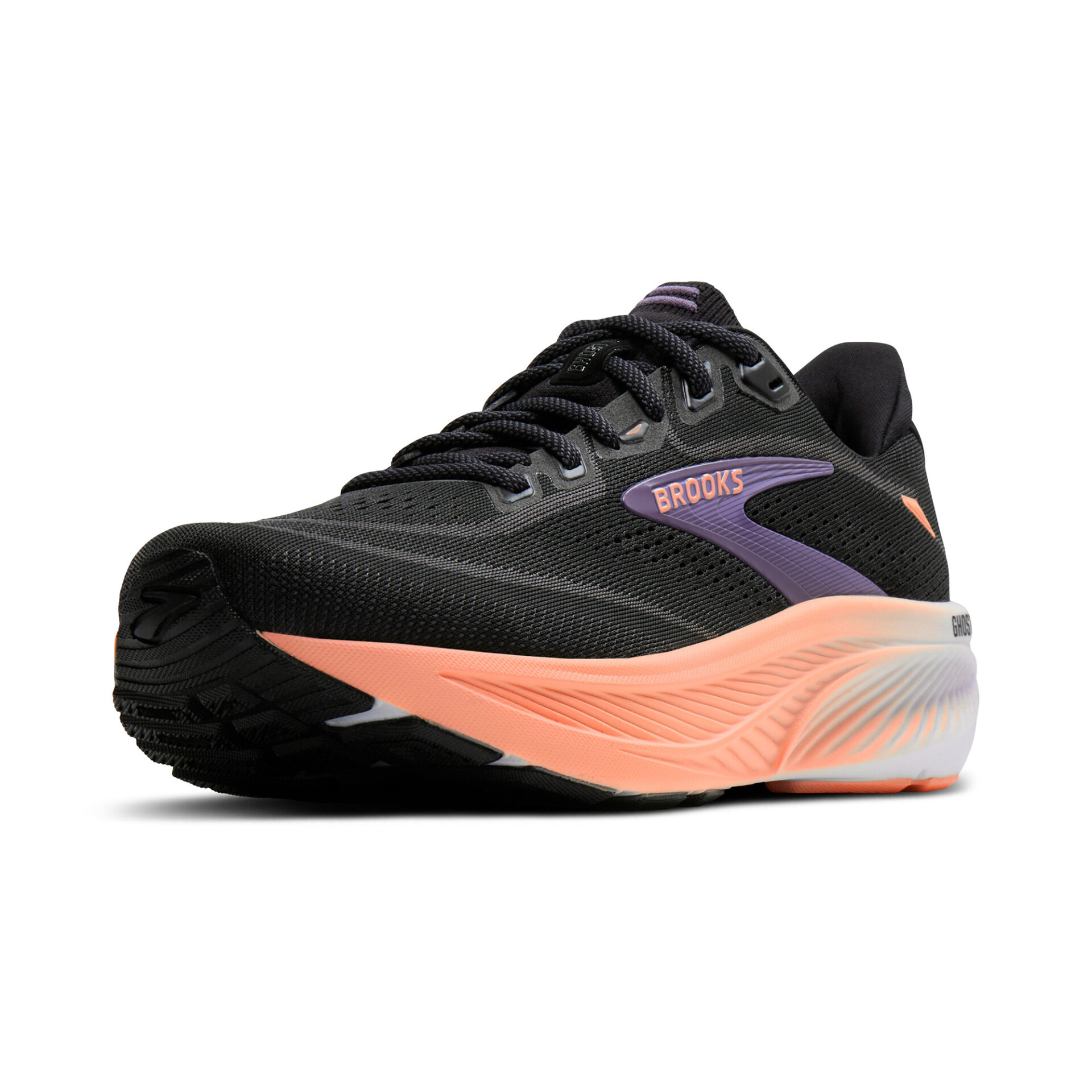 Brooks Women's Ghost 18 - Black/Mulled Grape/Peach - Image 4