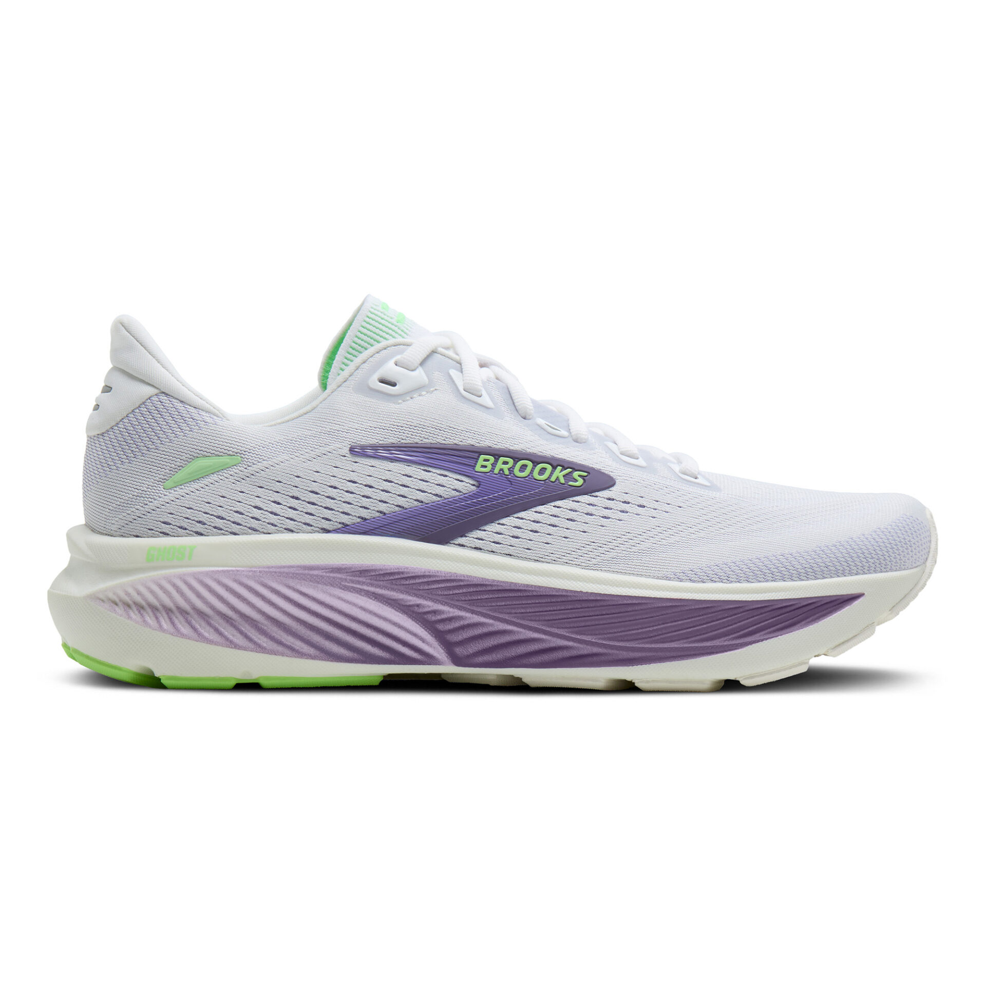 Brooks Women's Ghost 18 - White/Purple Hebe/Green