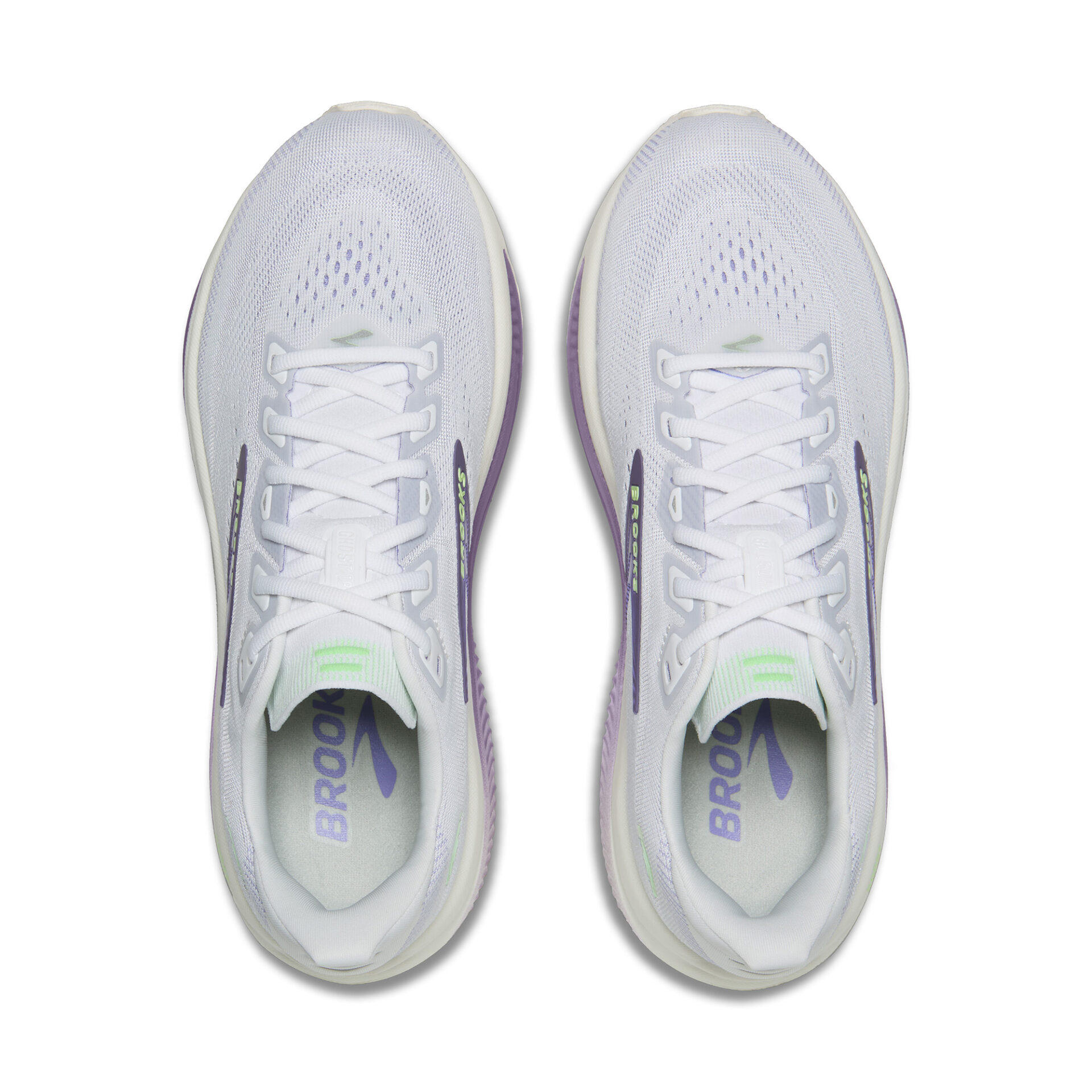 Brooks Women's Ghost 18 - White/Purple Hebe/Green - Image 5