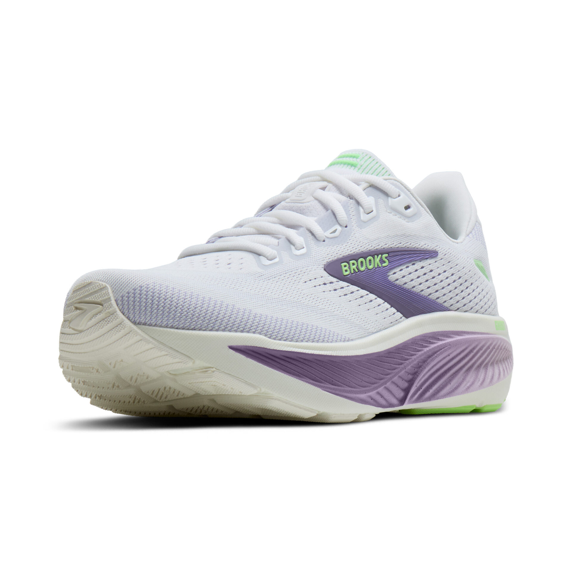 Brooks Women's Ghost 18 - White/Purple Hebe/Green - Image 4