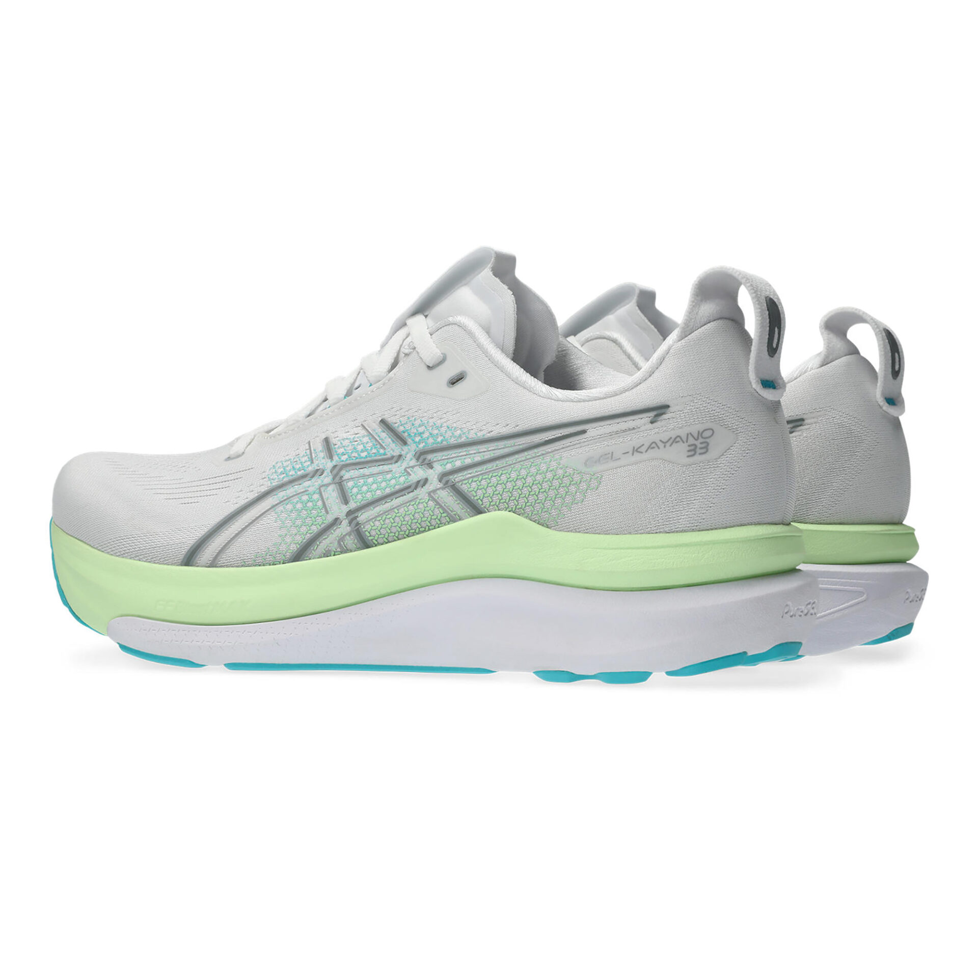Asics Men's Gel-Kayano 33 - White/Energy Aqua - Image 4
