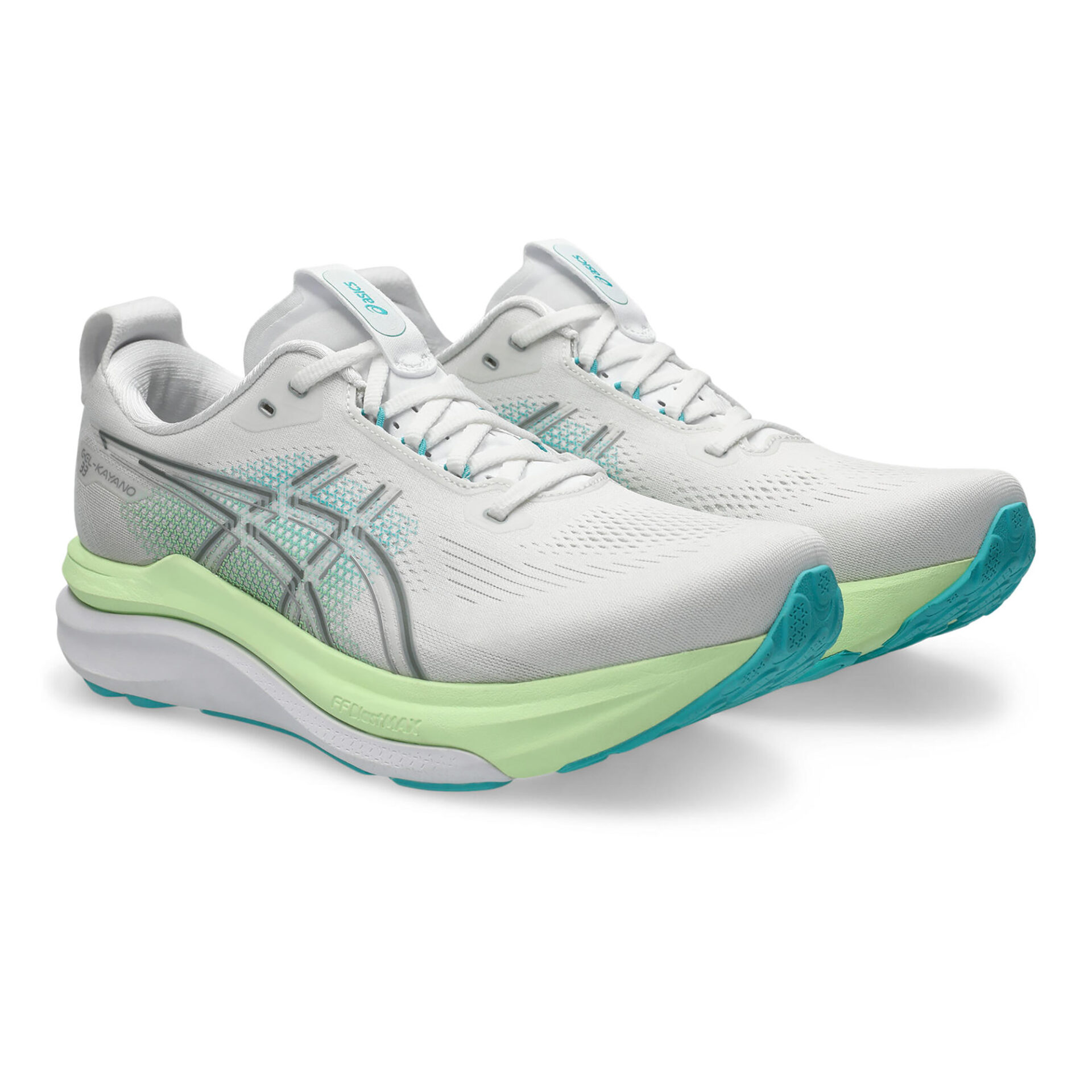 Asics Men's Gel-Kayano 33 - White/Energy Aqua - Image 3