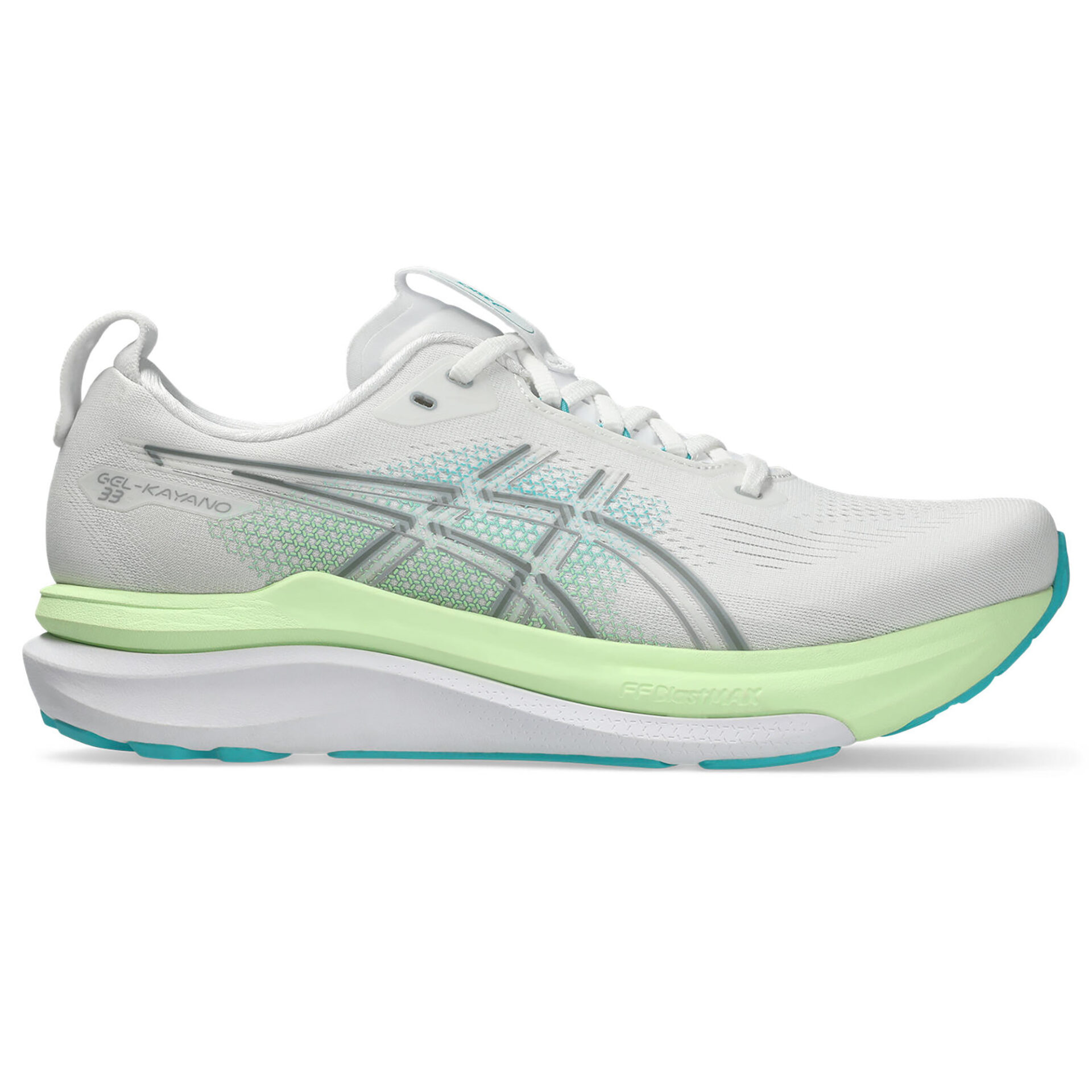 Asics Men's Gel-Kayano 33 - White/Energy Aqua