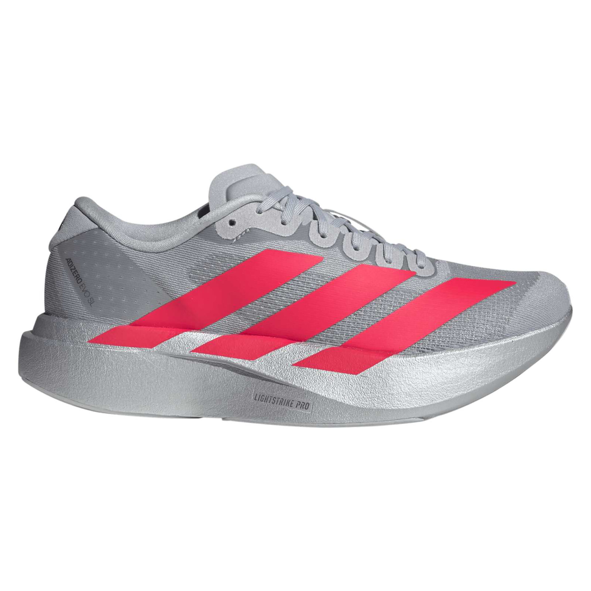 Adidas Women's Adizero Evo SL Woven - Silver Metallic/Lucid Red/Iron Metallic