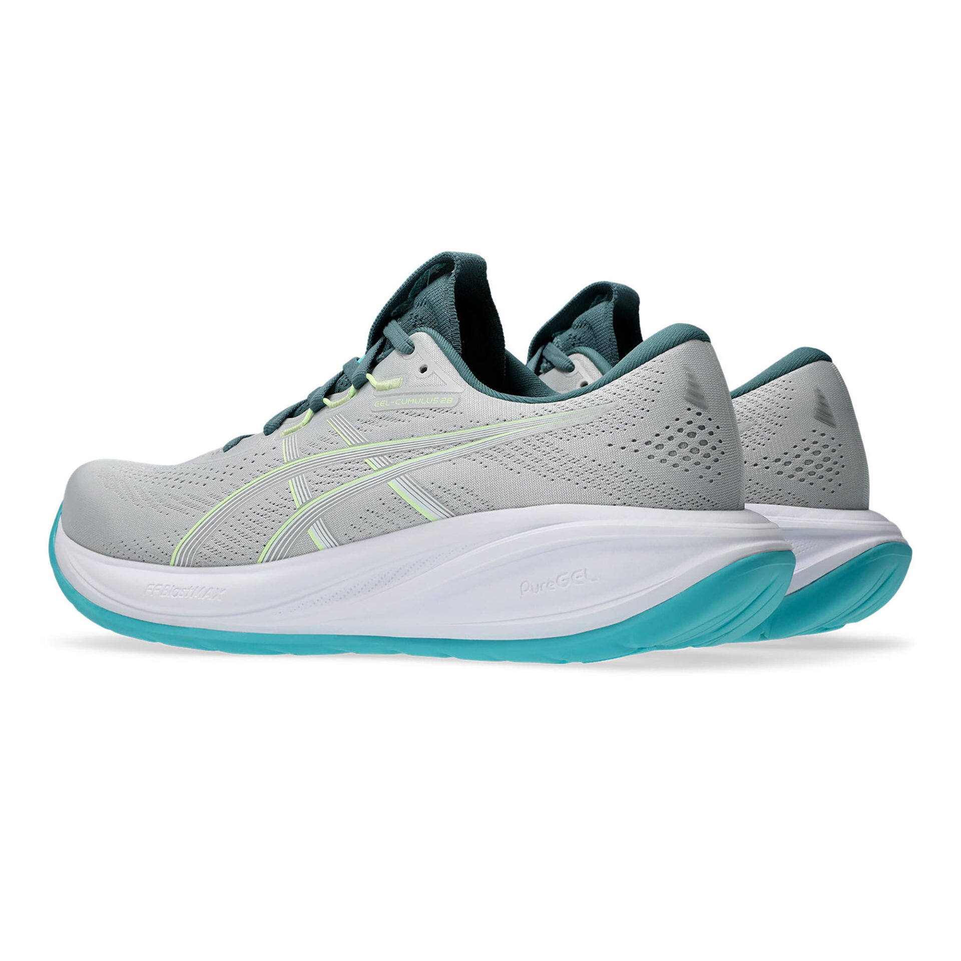 Asics Men's Gel-Cumulus 28 - Cloud Grey/Energy Aqua - Image 4