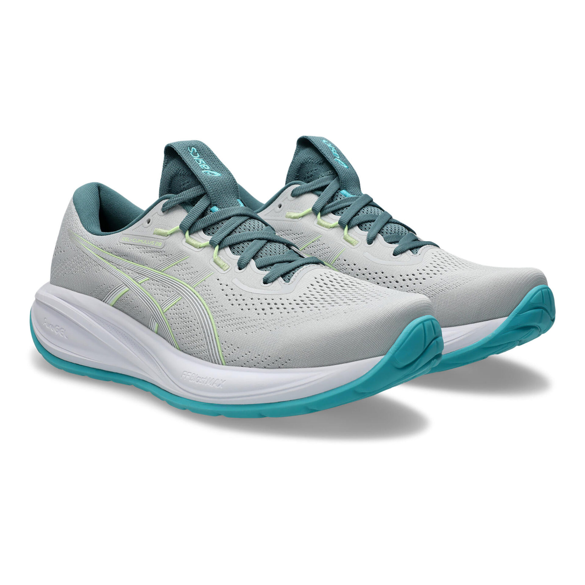 Asics Men's Gel-Cumulus 28 - Cloud Grey/Energy Aqua - Image 3