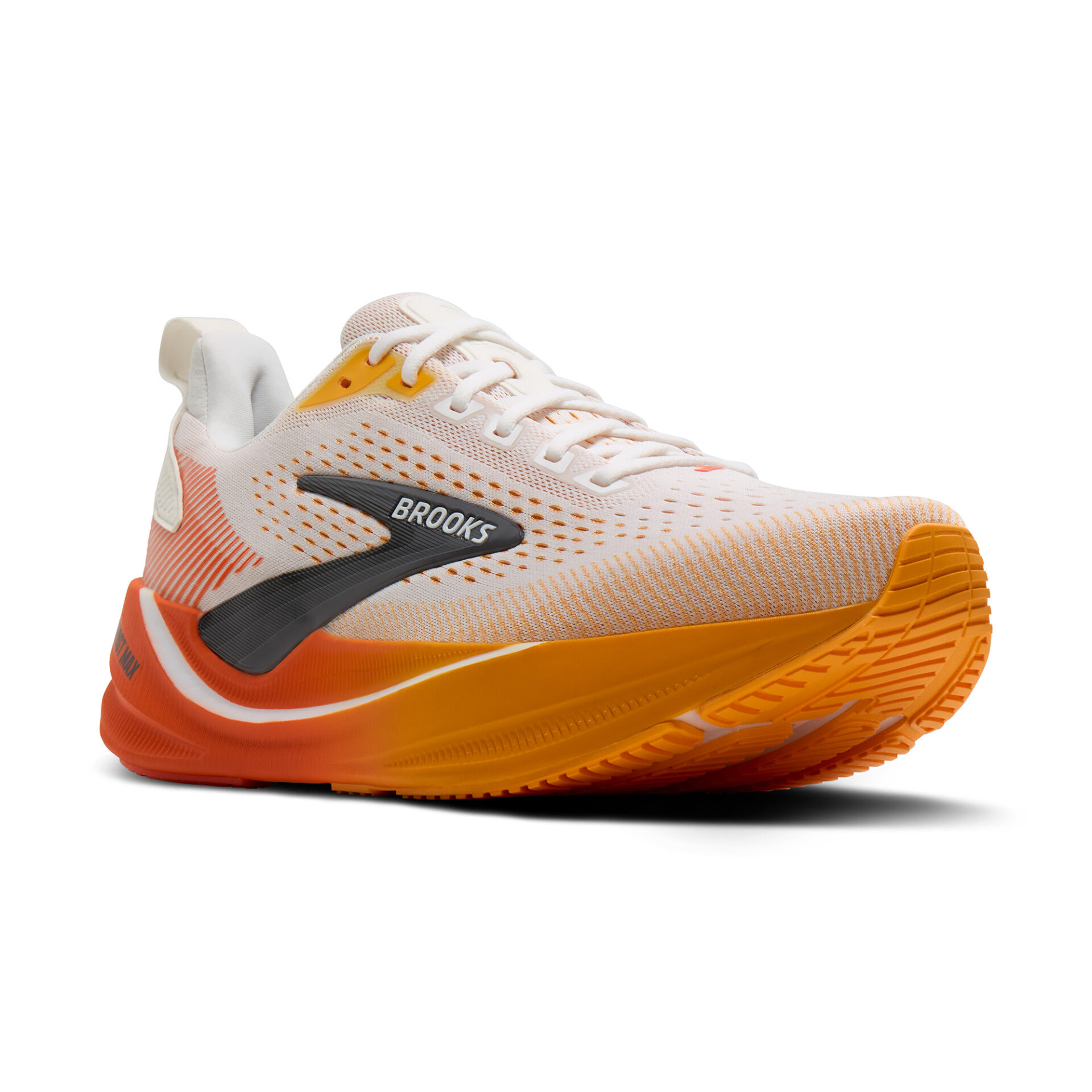 Brooks Men's Ghost Max 4 - White/Orange/Red - Image 3
