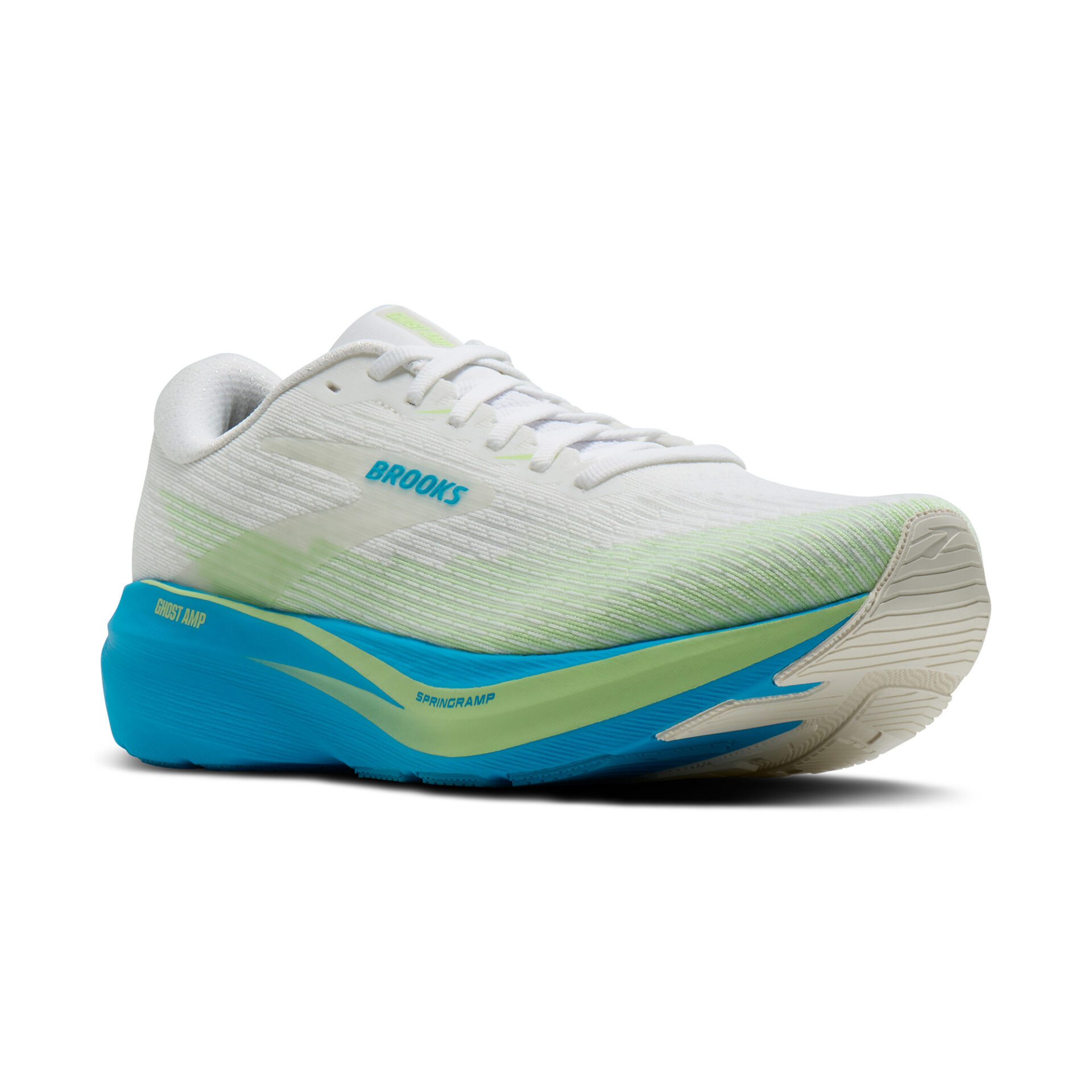 Brooks Men's Ghost Amp - White/Blue/Paradise Green - Image 3