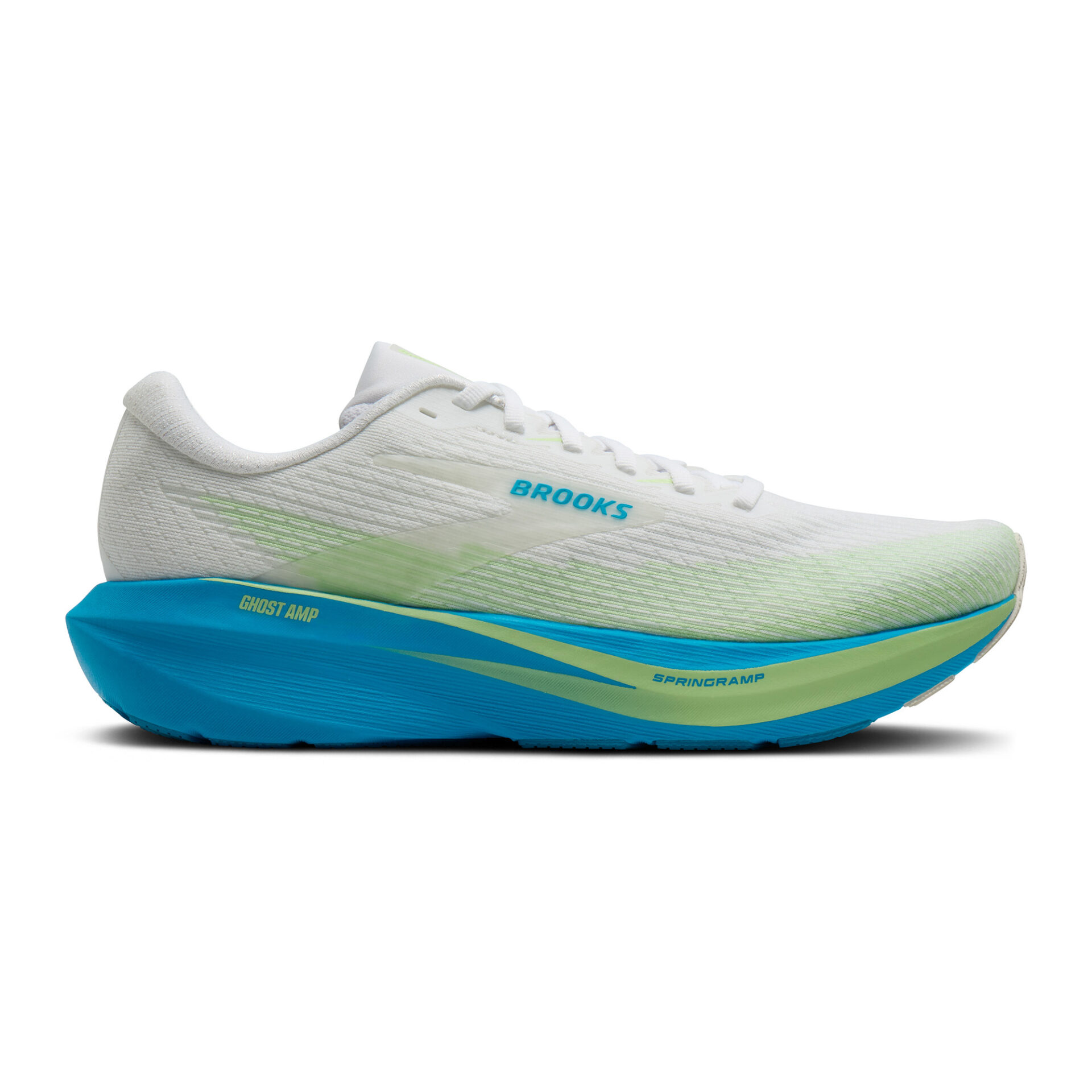 Brooks Men's Ghost Amp - White/Blue/Paradise Green
