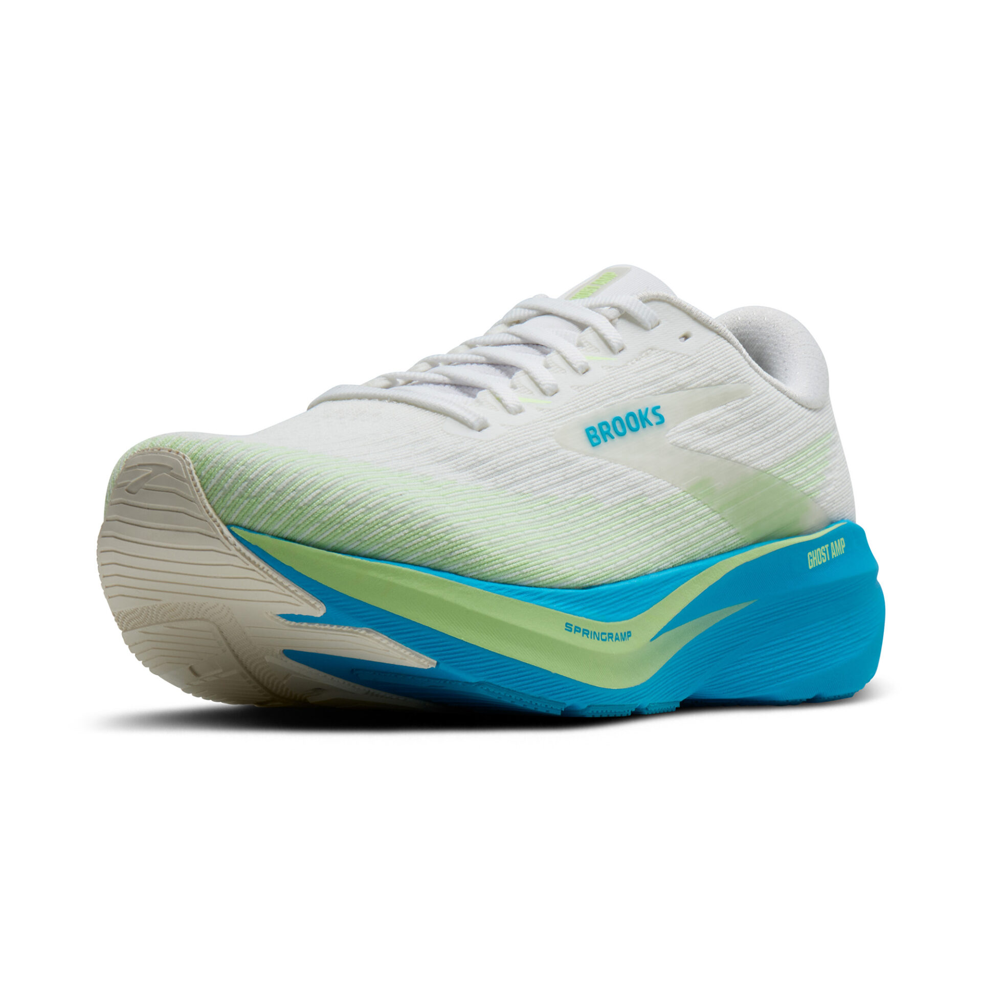 Brooks Men's Ghost Amp - White/Blue/Paradise Green - Image 4