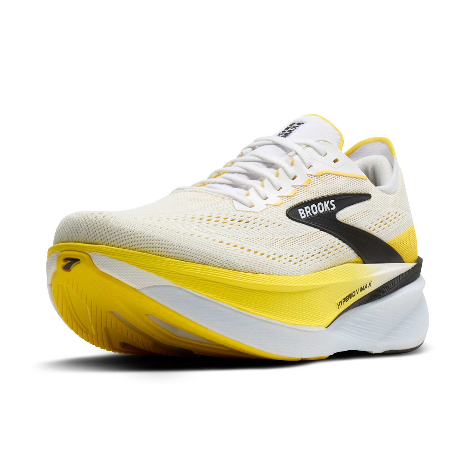 Brooks Men's Hyperion Max 4 - White/Cyber Yellow/Black - Image 4