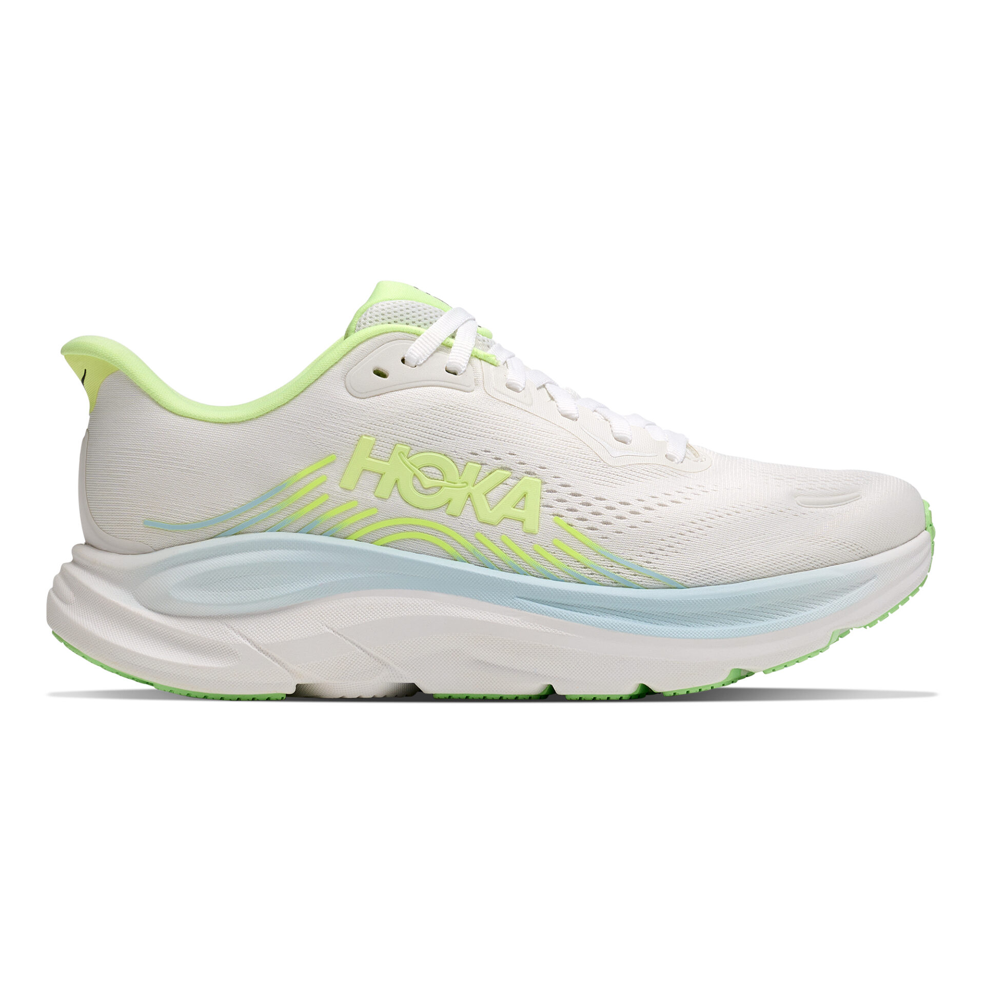 Hoka Women's Clifton 11 (Wide D) - Frost/Neon Yuzu