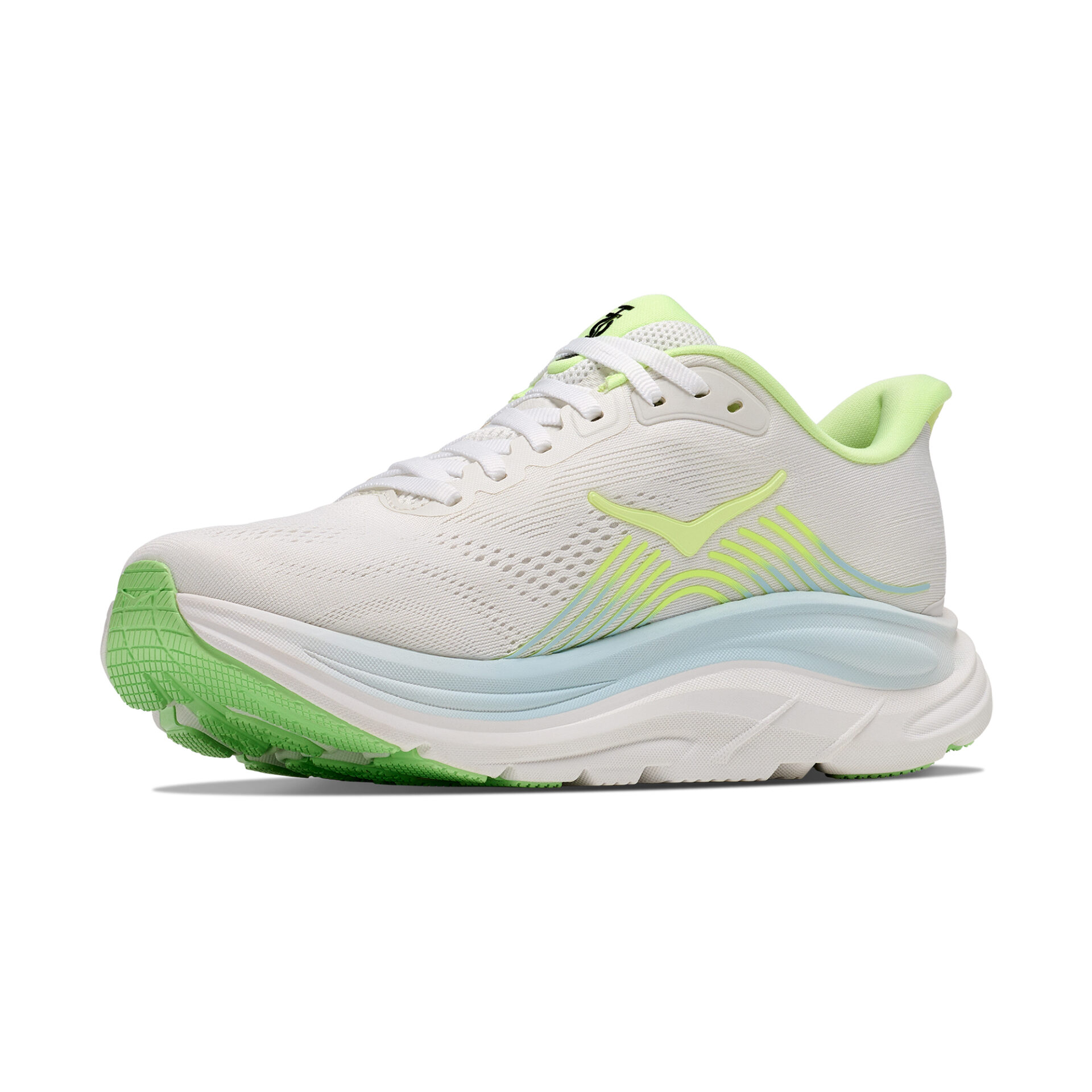 Hoka Women's Clifton 11 (Wide D) - Frost/Neon Yuzu - Image 4