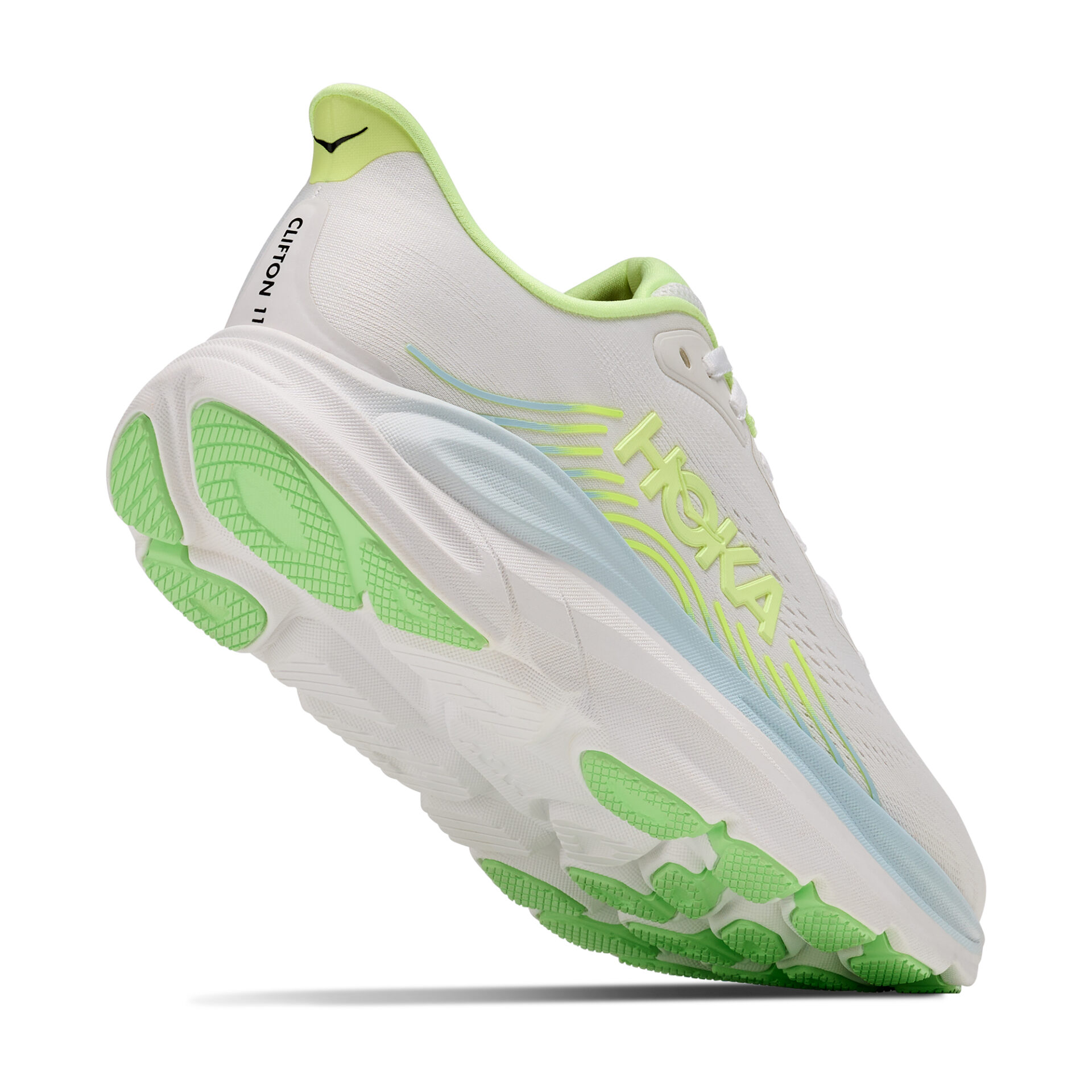 Hoka Women's Clifton 11 (Wide D) - Frost/Neon Yuzu - Image 5