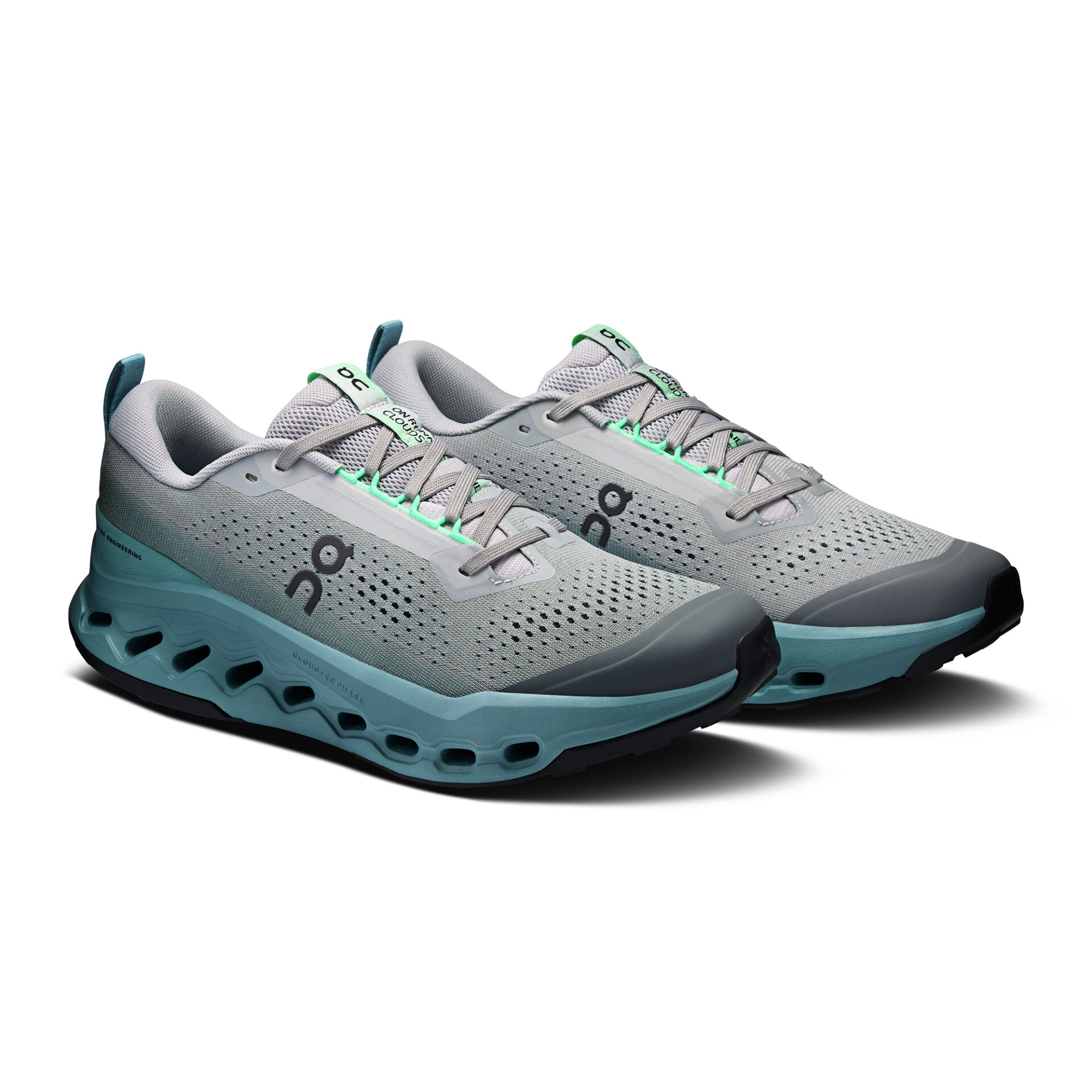 On Men's Cloudsurfer Trail 2 - Platinum/Tide - Image 3