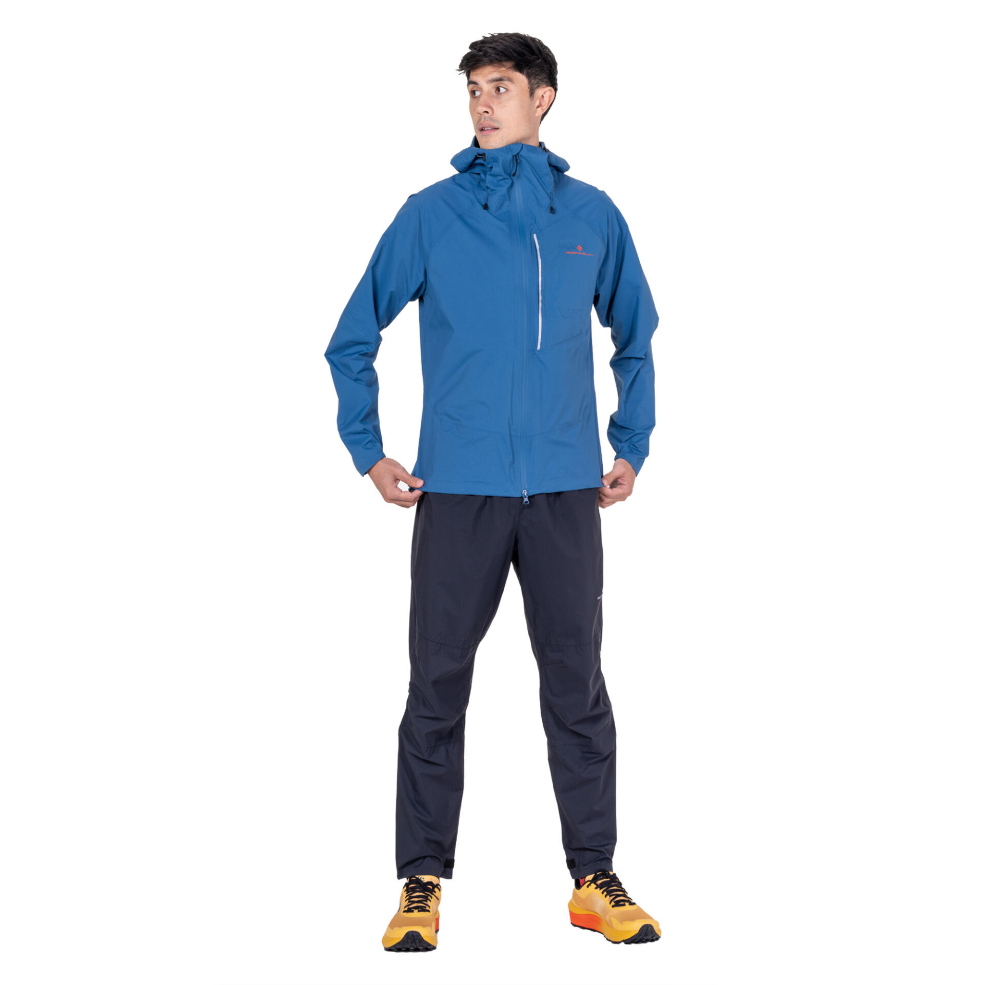 Ronhill Men's Tech Storm Jacket - Glacier/Ronhill Red