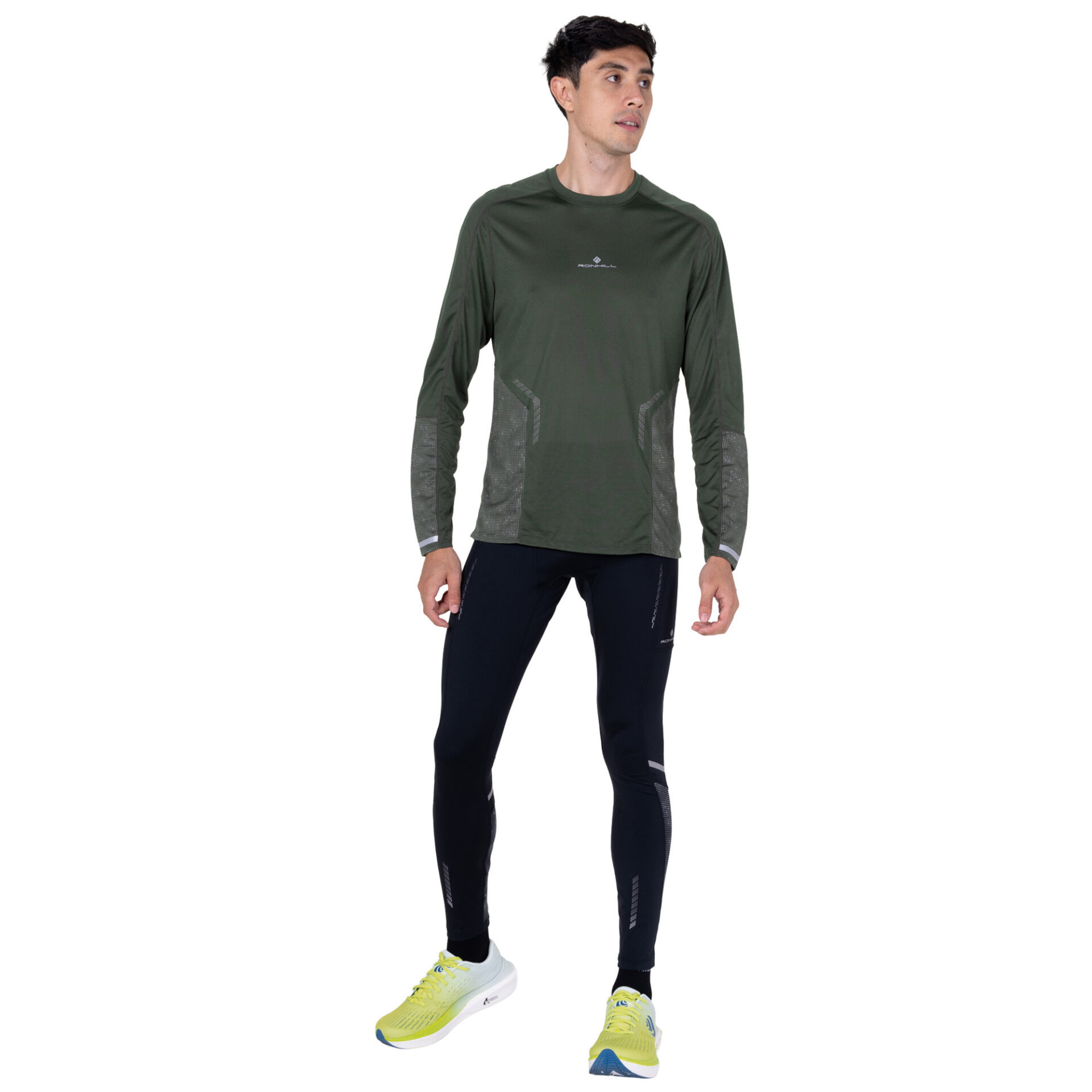 Ronhill Men's Tech Reflect L/S Tee - Kelp/Reflect - Image 6