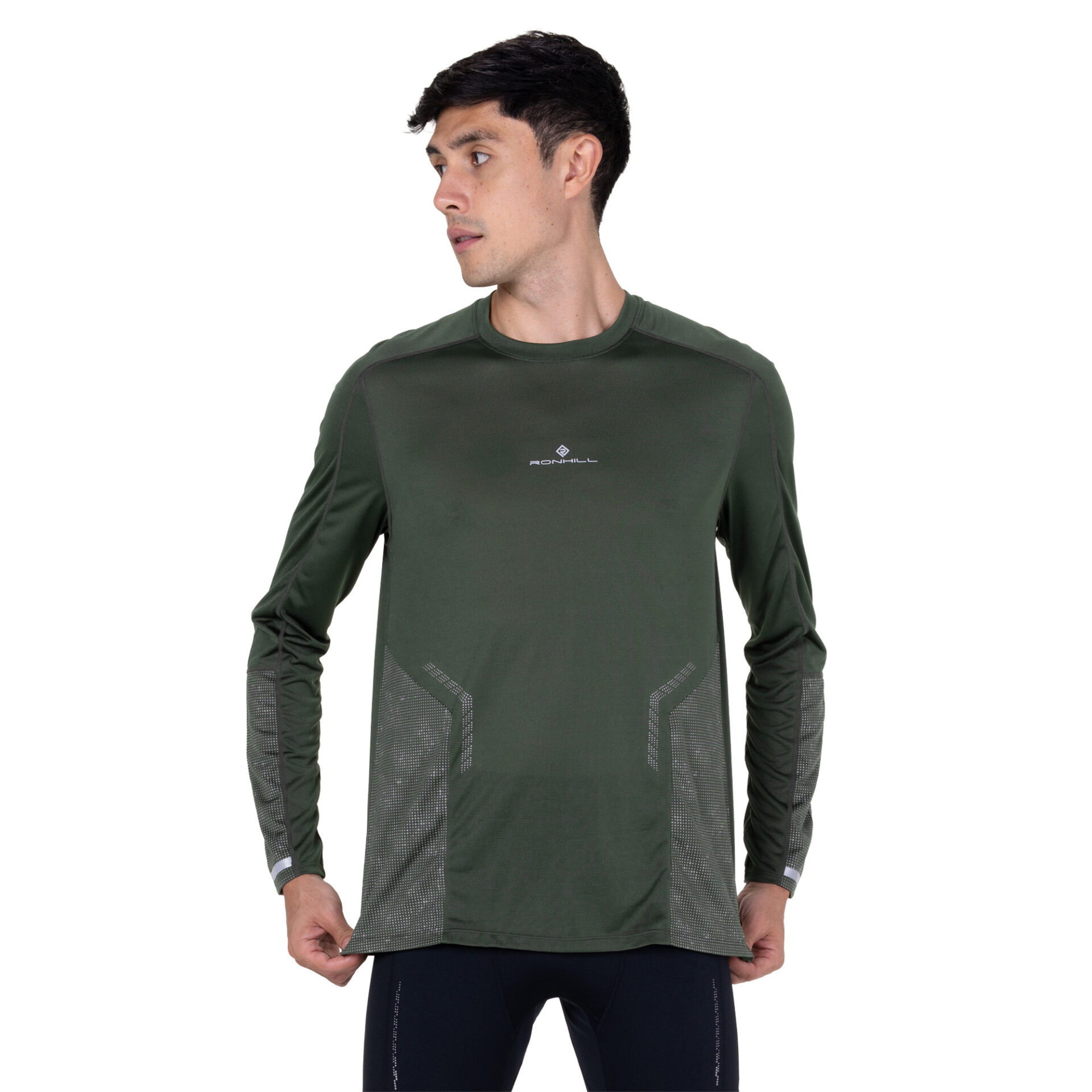 Ronhill Men's Tech Reflect L/S Tee - Kelp/Reflect
