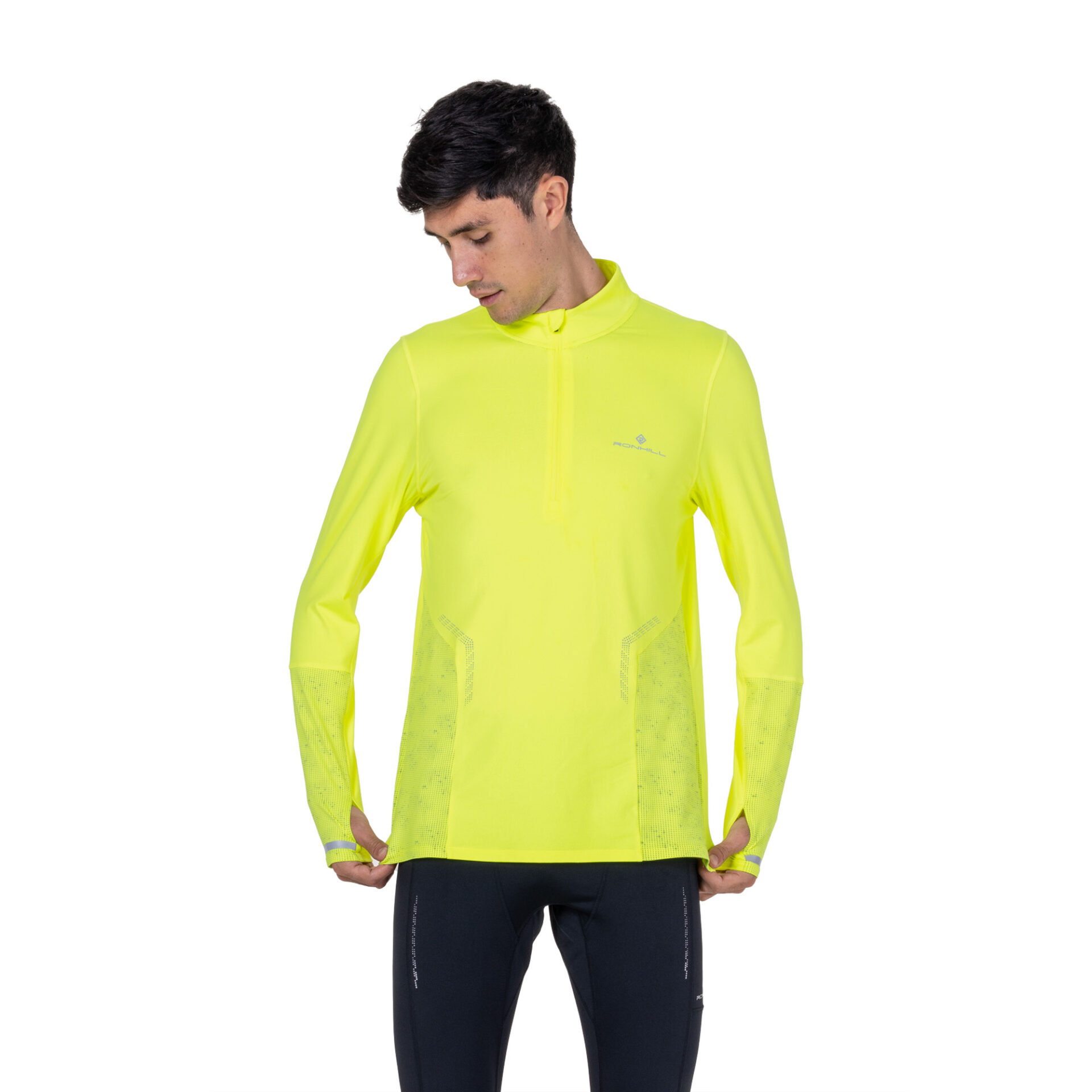 Ronhill Men's Tech Reflect 1/2 Zip - Fluo Zest/Reflect - Image 4