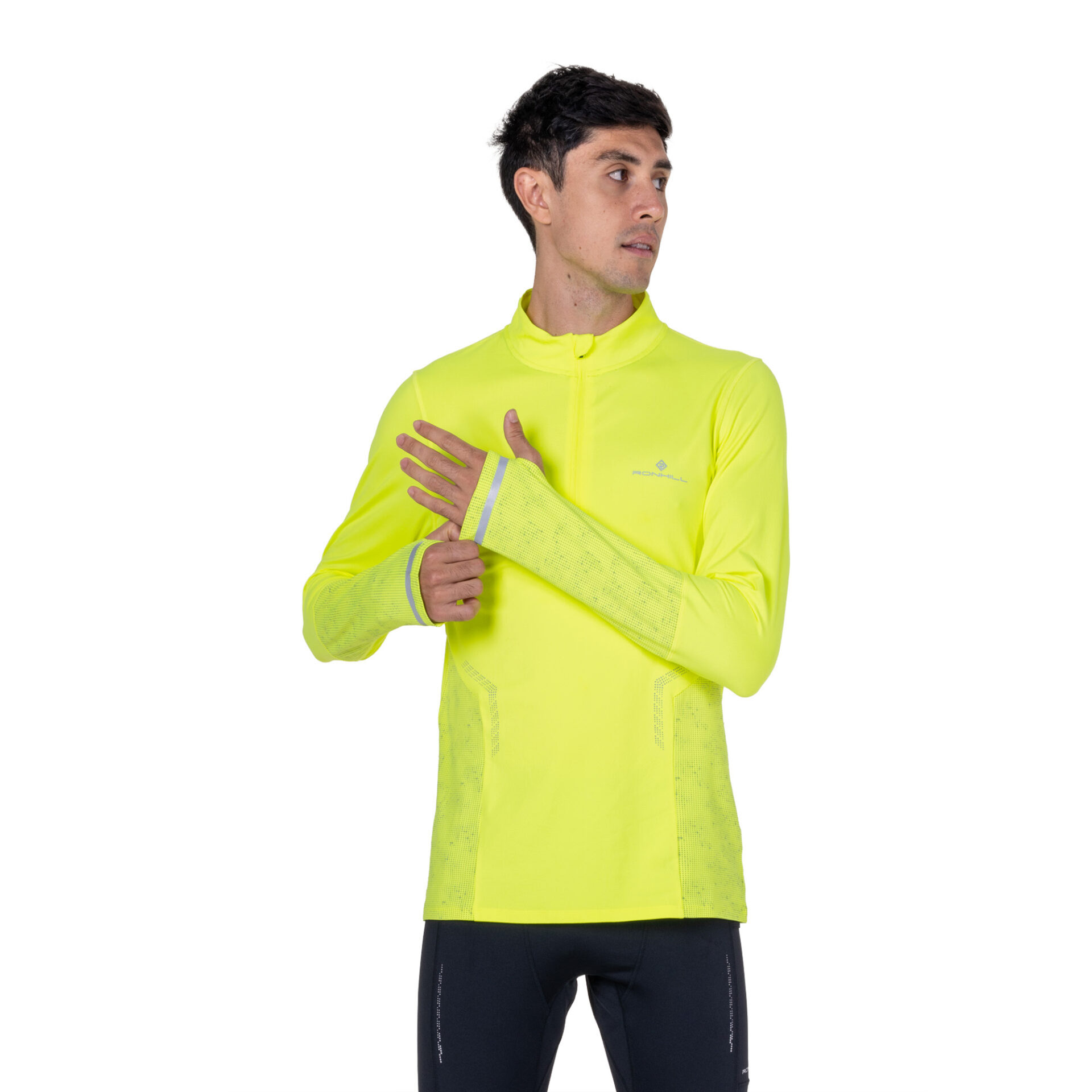 Ronhill Men's Tech Reflect 1/2 Zip - Fluo Zest/Reflect - Image 3