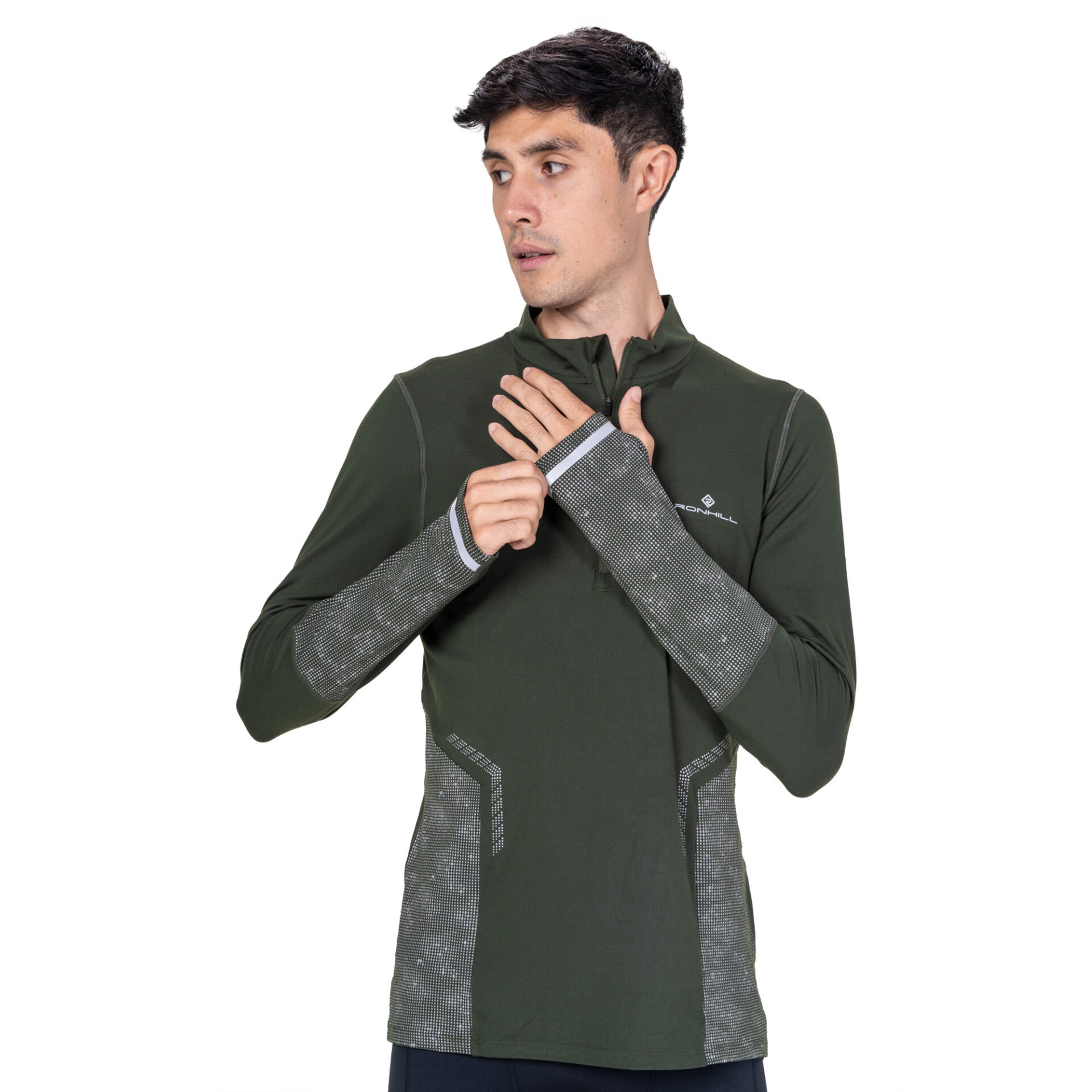 Ronhill Men's Tech Reflect 1/2 Zip - Kelp/Reflect - Image 3